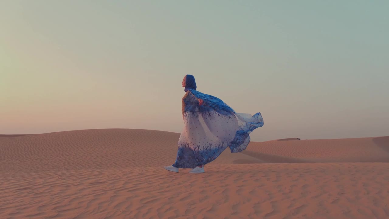 Sahara tunisien au coucher du soleil